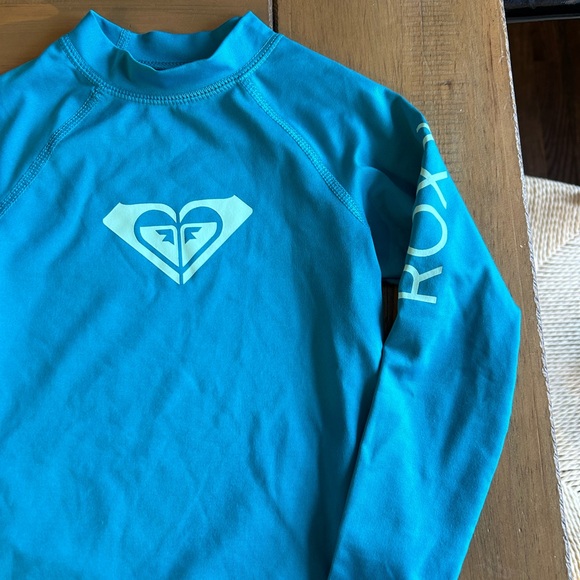 Roxy Girls' Turquoise Long-Sleeve Rash Guard - Picture 2 of 3